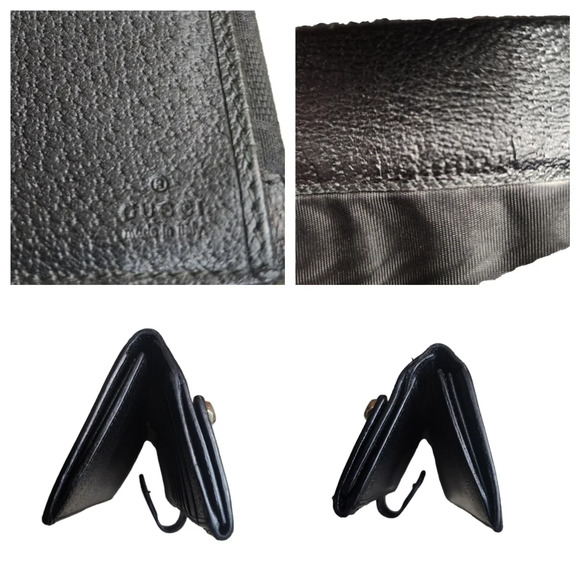 Authentic black canvas GUCCI continental long wallet - Picture 5 of 8